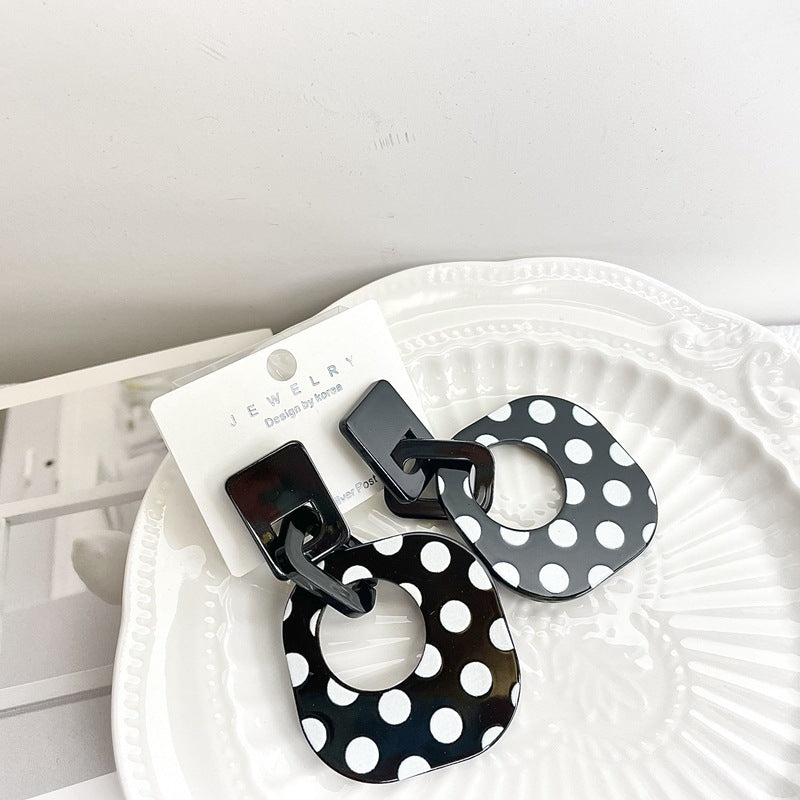 Wholesale Polka Dot Geometric S925 Silver Pin Acrylic Earrings